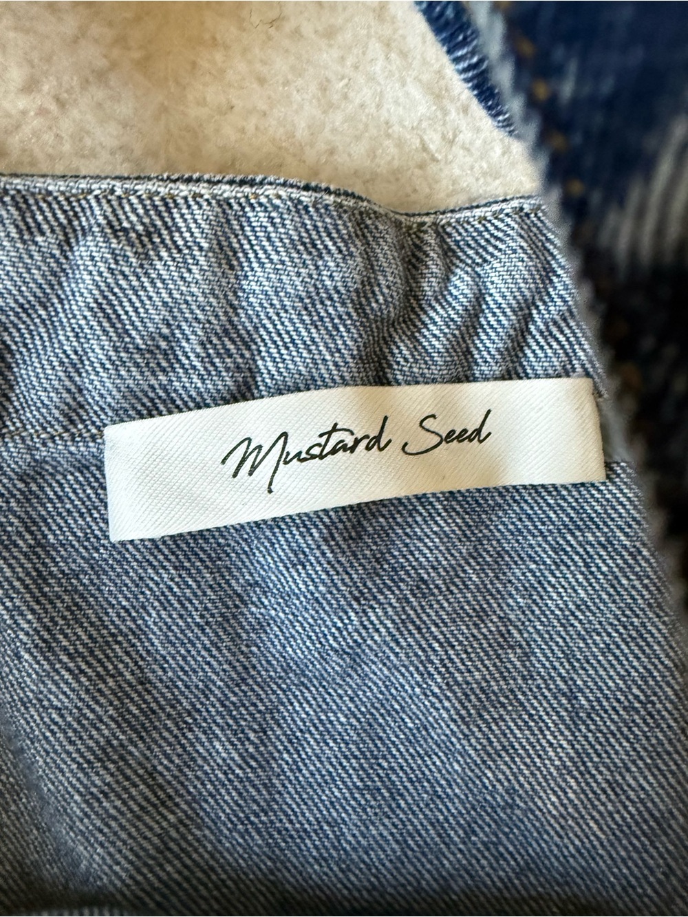 Mustard Seed Two-Tone Denim Mini Dress - Blue - Picture 3 of 6